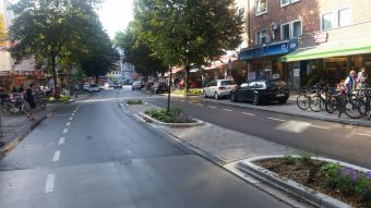 Der neu gestaltete Straßenquerschnitt in der Osterstraße