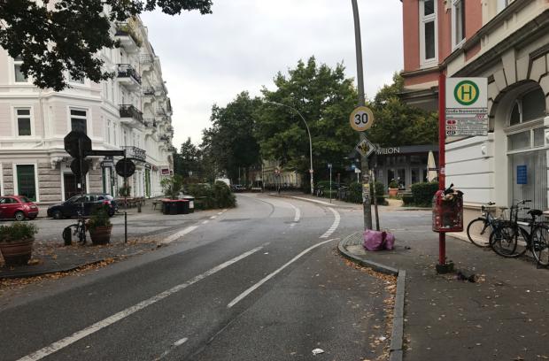 Einmündung Große Brunnenstraße vor dem Umbbau